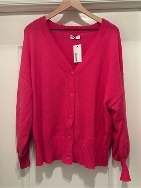 Women’s Sonoma Goods For Life pink button-front V-neck cardigan size 1X NWT